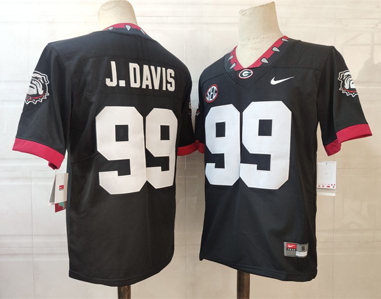 Men Georgia Bulldogs #99 J.Davis Black Nike 2025 NCAA Jersey